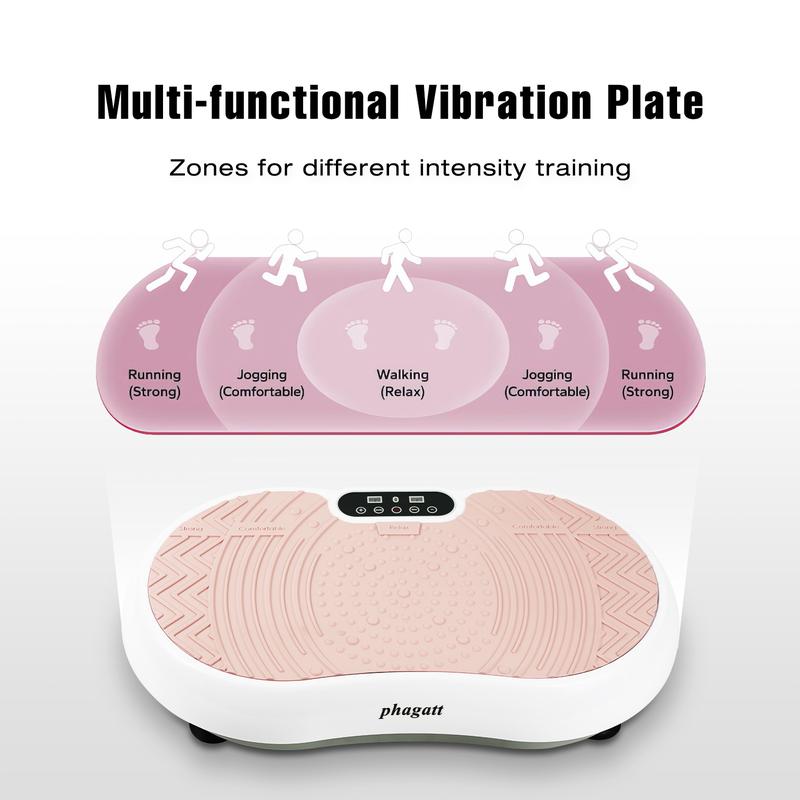 PHAGATT Vibration Plate Exercise Machine, 120 Level Vibration Adjustment, 2 Fitness Resistance Bands, Body Relaxation