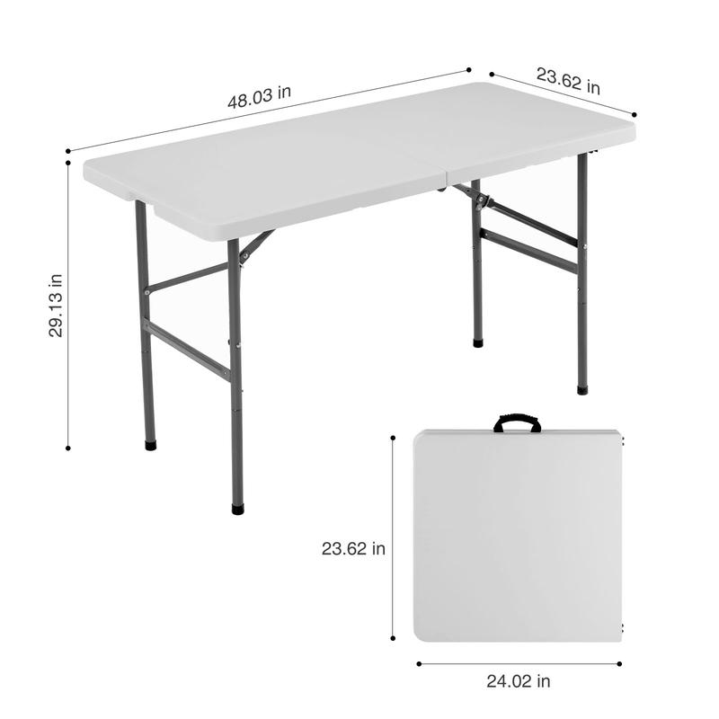 Sweet Furniture Folding Table Outdoor Indoor Heavy Duty Portable Table with Carrying Handle for Camping Picnic Party