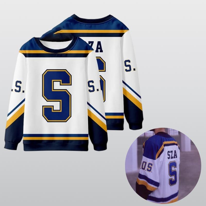 SZA Long Sleeve Hockey Jersey Baseball Jersey Jacket Long Sleeve Streetwear Perfect Gift for S.Z.A Fans Stylish and Comfortable Long Sleeve Fashion Sweatshirts for Men and Women