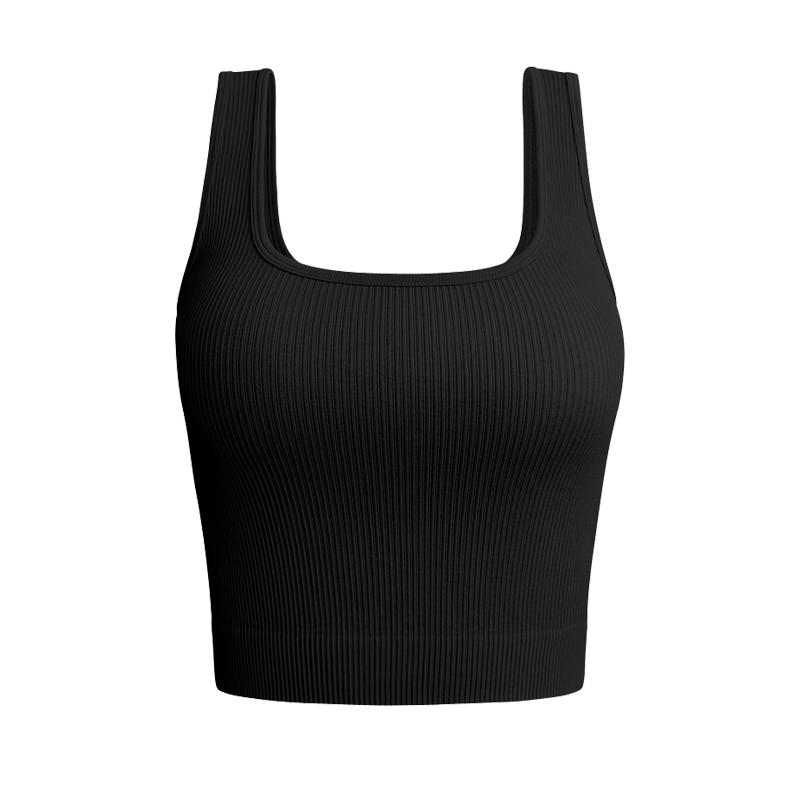 OQQ Women's 1 Piece Tank Top Ribbed Seamless Workout Exercise Shirt Yoga Crop Top