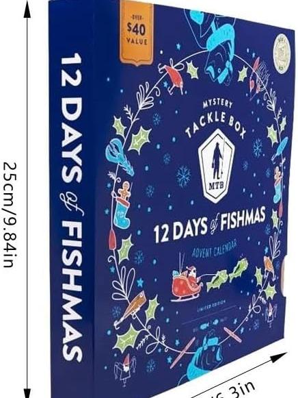 New Fishing Tackle Advent Calendar 2024 12 Days  24 Days, Mystery Tackle Box Bass Fishing Advent Calendar 2024 Advent Calendar Gift For Adult Men Teen Boys