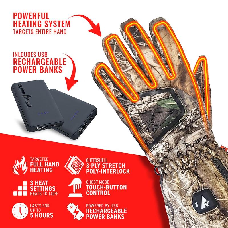 ActionHeat 5V Men's Battery Heated Hunting Featherweight Gloves