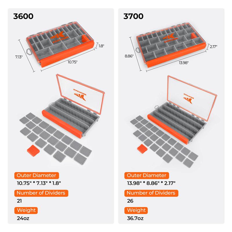 KastKing HyperSeal Waterproof Tackle Box, Waterproof 3600 and 3700 Tackle Trays, Fishing Tackle Box Organizer with Removable Dividers, Lure Box and Terminal Tackle Storage   Kast,King reels