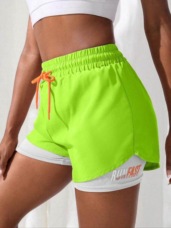 Women's 2024 Drawstring High Waist Sports Shorts, Matching Chic Clothes Women, Solid Elastic Waist Shorts, Casual Matching Sporty Shorts, Gym Shorts, Summer Outfits 2024