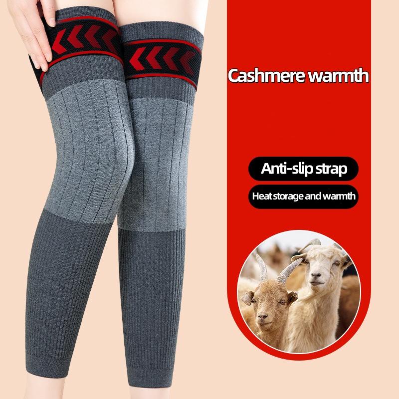 Winter Warm Thicken Cashmere Wool Knee Brace Support Pads Extended knee protector to keep warm for cold legs Leg Warmers  Knee Sleeves Unisex