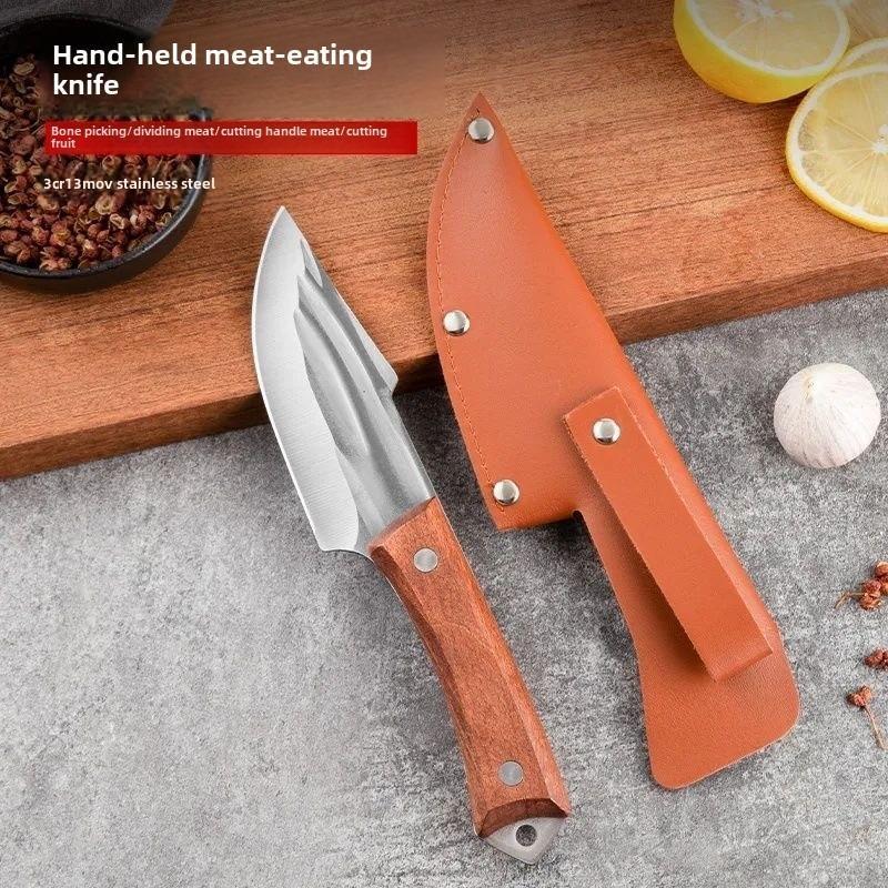 Stainless Steel Knife, 1 Count Portable Fruit Knife with Sheath, Multifunctional Knife for Home Kitchen Outdoor Camping