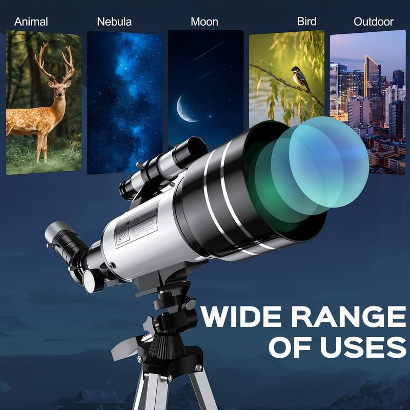 150X Telescope, 70mm Aperture Telescope For Adults High Powered, Portable Astronomical Telescope For Kids With Tripod Phone Adaptere And Wireless Remote