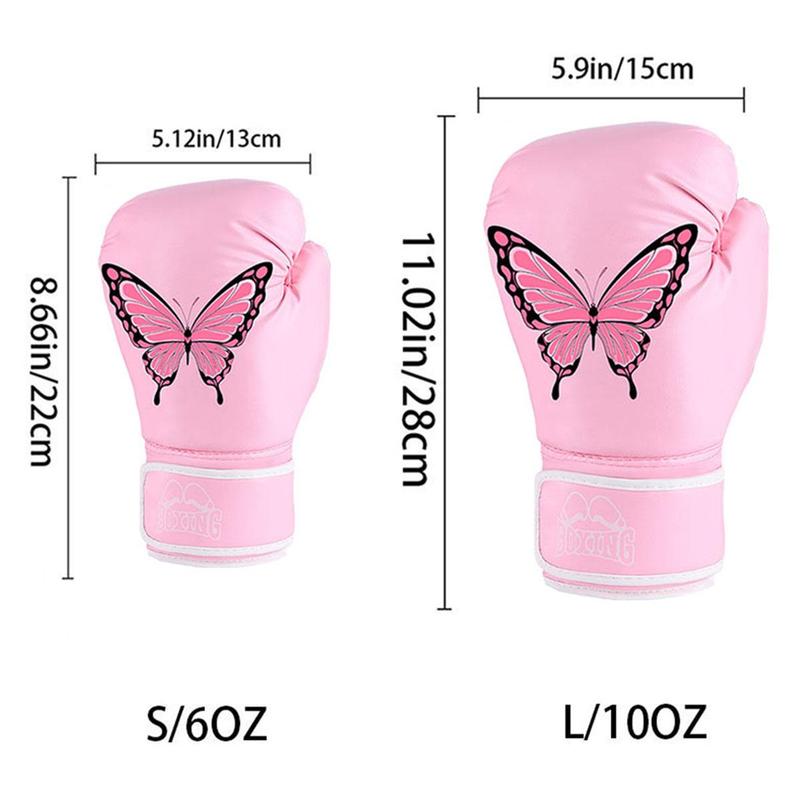 Professional Butterfly Pattern Boxing Gloves, 1 Pair PU Leather Training Gloves, Boxing Training Equipment for Women & Teenager, Sports & Outdoor Accessories, Christmas Gift