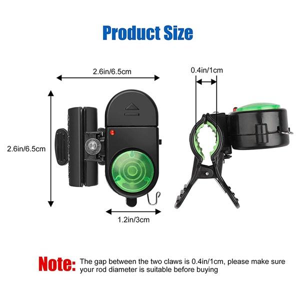 4 Packs Fishing Bite Alarm, Sensitive Electronic Fishing Alarm Indicator, Sound Bite Alert Bell with LED Lights fishingset combo