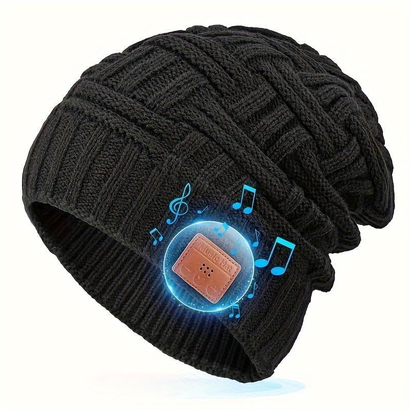 Wireless Music Hat, Chunky Knitted Hat Wireless Beanie Hat, Snow Plus Velvet Warm Wireless Music Headphone Hat, Sports & Outdoor Hats