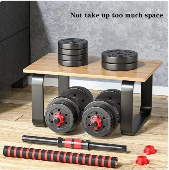 Adjustable Dumbbells Barbells, 40lbs 20kg Free Weight Set with Connector, 2 in 1 Non-slip Dumbbells and Barbell for Fitness Equipment