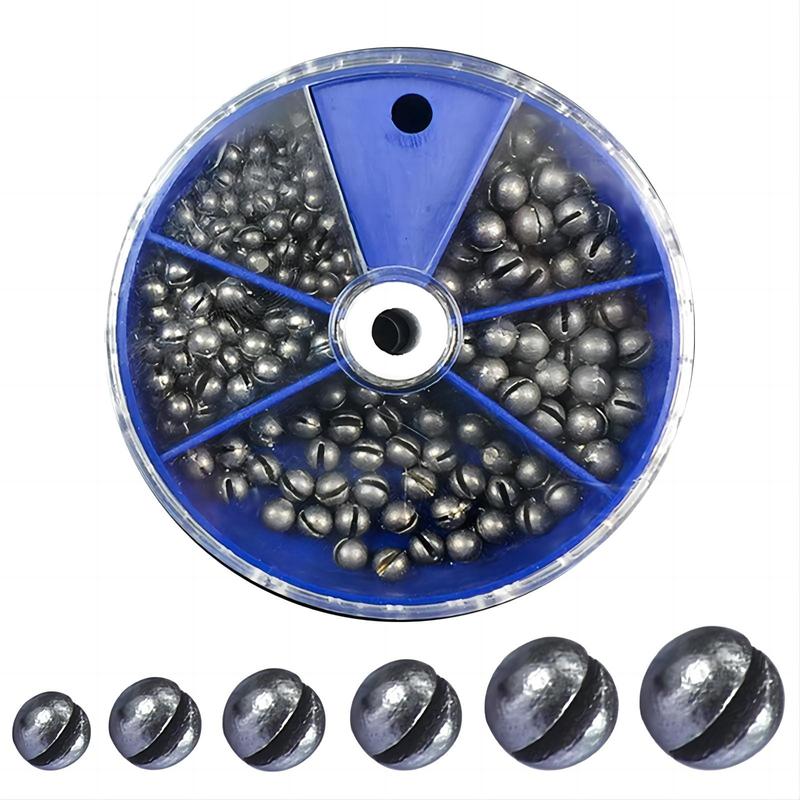 Fishing Weights Sinkers (205pcs Box), 5 Sizes Removable Split Shot Sinker Kit, Sinkers Weights Fishing Tackle, Christmas Gift