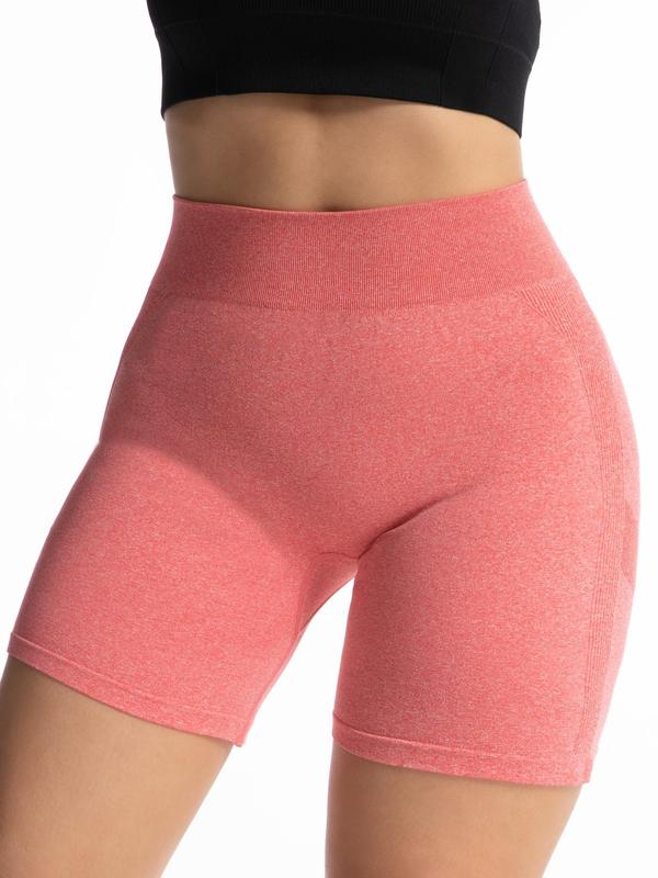  Solid Ruched Sports Shorts, High Stretch Yoga Shorts, Gym Shorts, Biker Shorts, Ladies Sportswear for Indoor Outdoor Wear for Fall