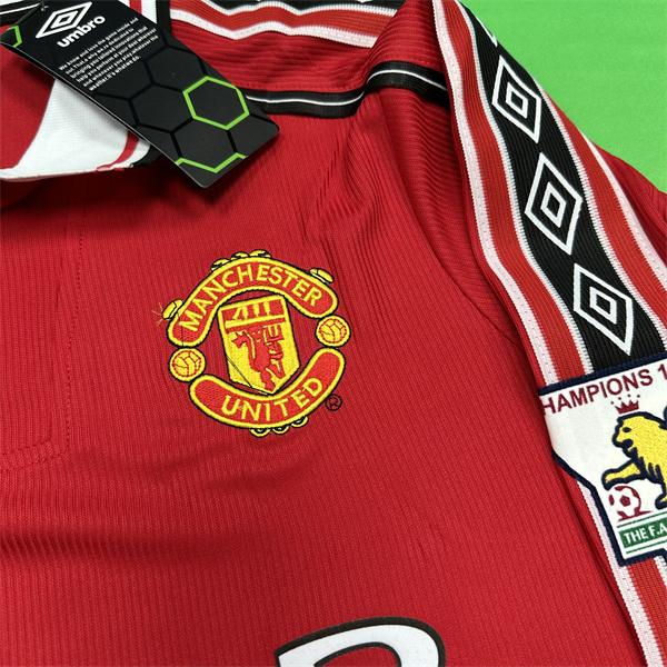 UMBRO MUFC Soccer Jersey Fans Version Home kit Beckham #7 Red Short Sleeves