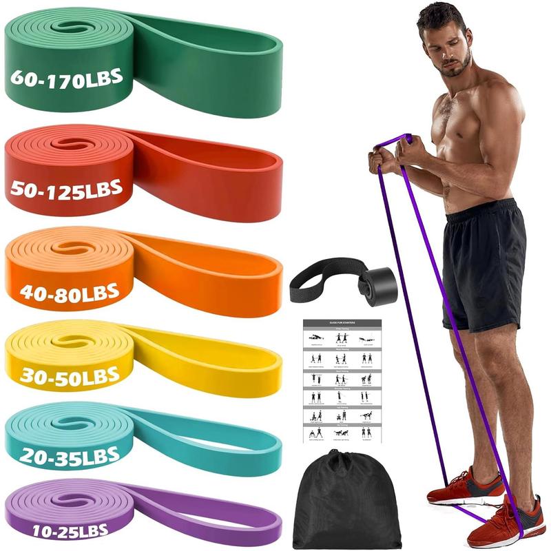 Resistance Bands, 6 Resistance Levels Pull Up Assistance Bands, Exercise Bands for Men&Women, Heavy Duty Resistance Band Set with Door Anchor, for Working Out, Muscle Training, Physical rapy