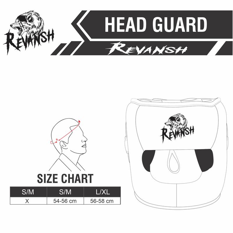 Revansh Sports Light Weight Head Guard - Genuine Leather - Boxing, Mma & Muay Thai - Adult Unisex