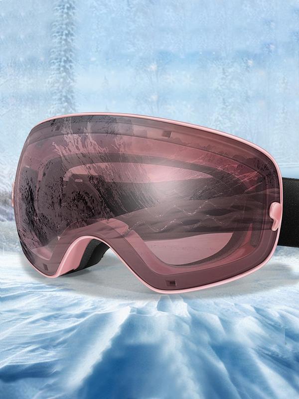 Unisex Sporty Flat Top Frame Ski Goggles, Uv Protection Anti-fog Skiing Goggles with Replaceable Lens, Fashionable Skiing Accessories for Outdoor Sports