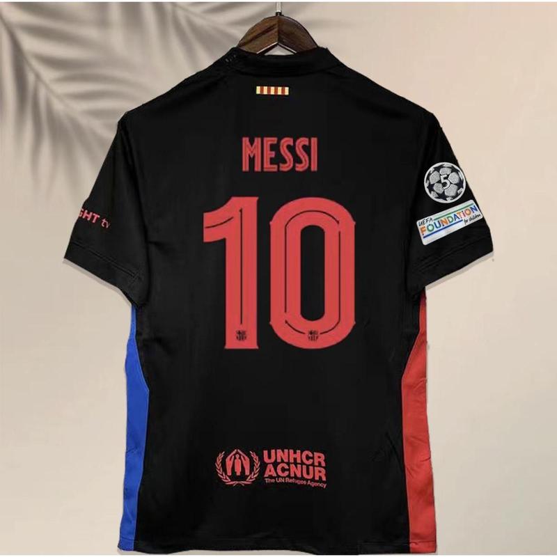 24-25 Season Barcelona Away Soccer jersey Men's Sports T-Shirt Yamal and No.10 MessiJersey Customized Name and Number