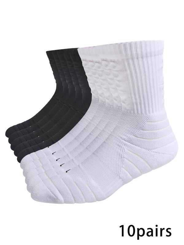 Unisex's Solid Athletic Socks, Sporty Breathable Comfortable Sports Crew Socks, Compression Socks, Athletic Sports Socks for Men & Women