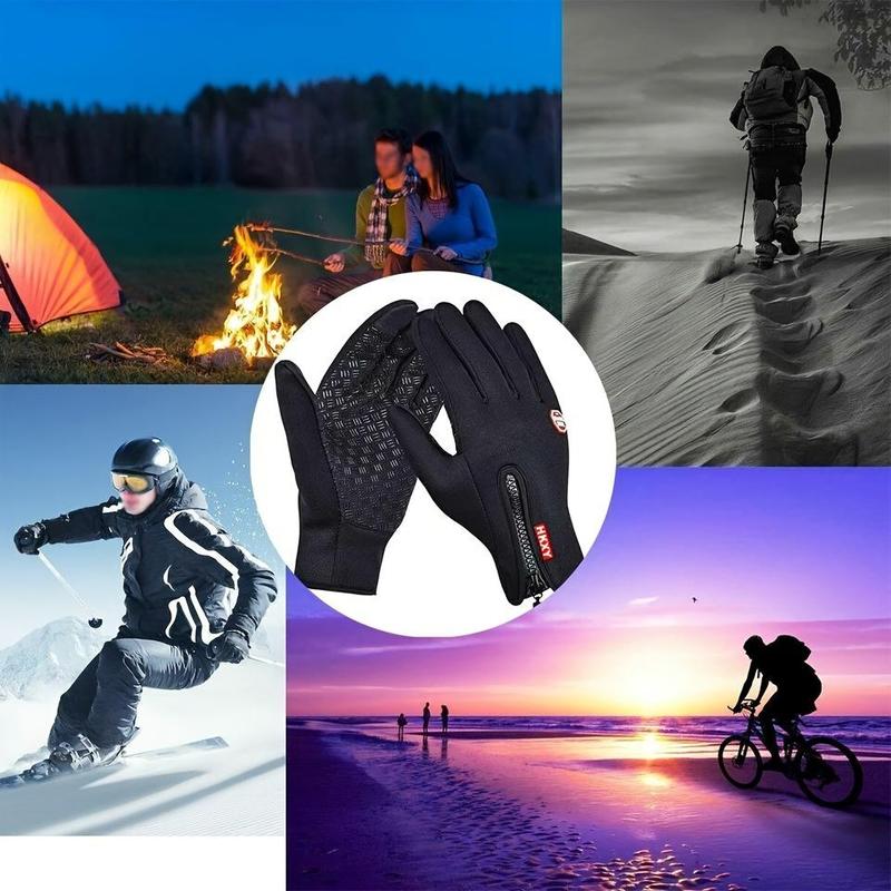 Winter Warm Gloves, 1 Pair Men's and Women's Outdoor Cycling Gloves, Waterproof & Windproof Touch Screen Gloves, Outdoor Warm Sports Gloves for Sports, Travel