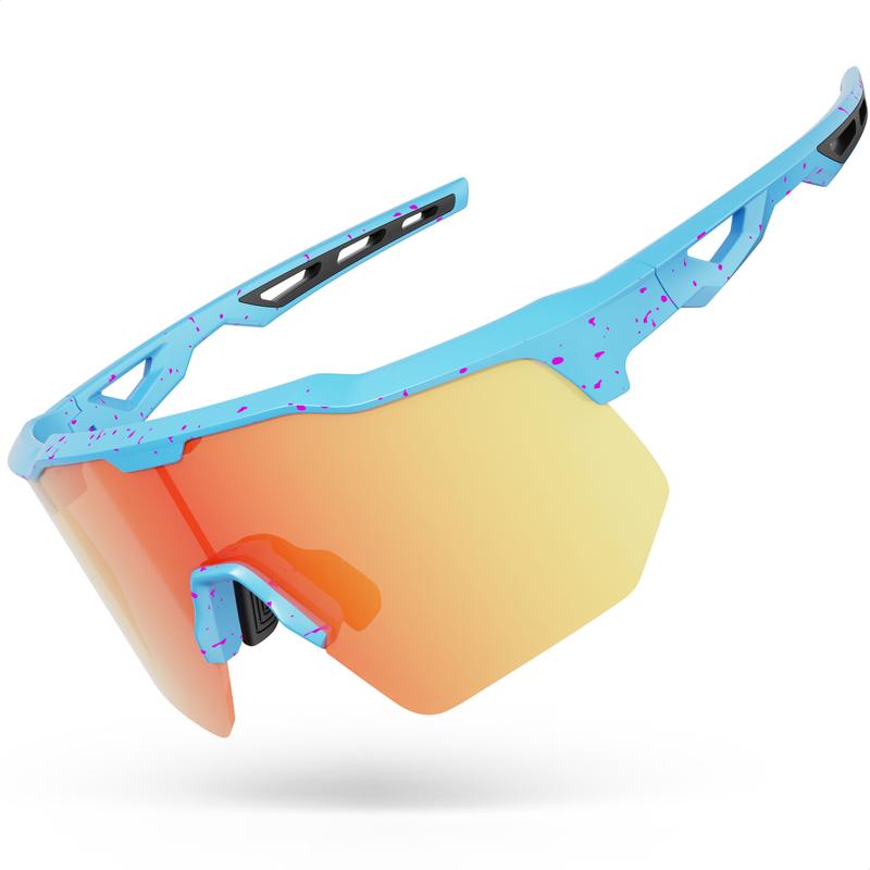 HAAYOTMultifunction Sport Polarized Sunglasses - Unisex TR90 Frame - 100% UV Protection - Silicone Nose Pads - Medium to Large Fit!