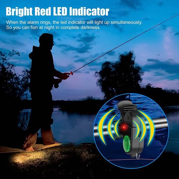 4 Packs Fishing Bite Alarm, Sensitive Electronic Fishing Alarm Indicator, Sound Bite Alert Bell with LED Lights fishingset combo