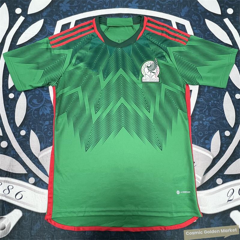 22 Mexico Home Short Sleeve Green Soccer Jerseys