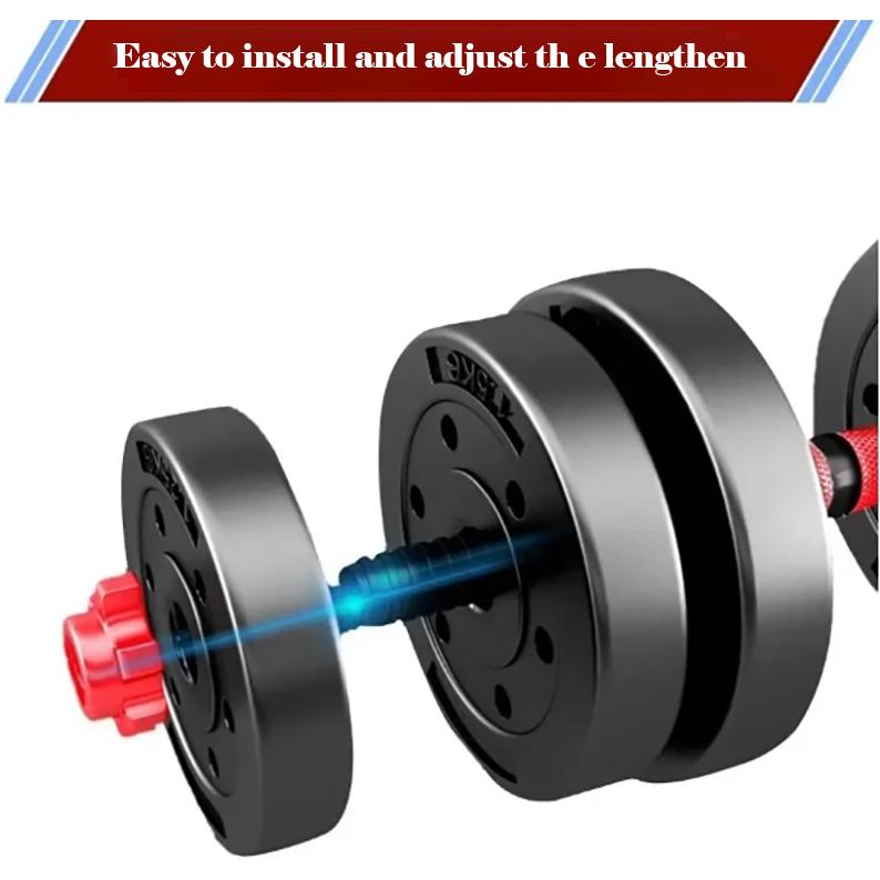 Adjustable Dumbbells Barbells, 40lbs 20kg Free Weight Set with Connector, 2 in 1 Non-slip Dumbbells and Barbell for Fitness Equipment