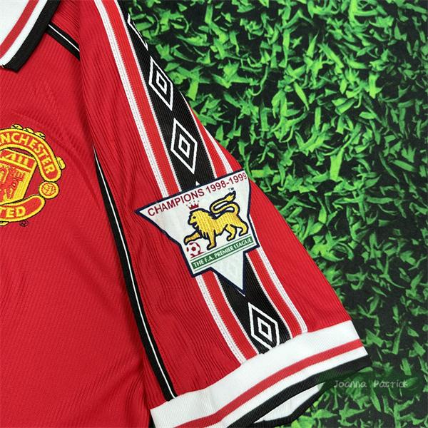 9899 MUFC Vintage Triple Crown Jersey Home No. 7 Beckham Soccer Jersey