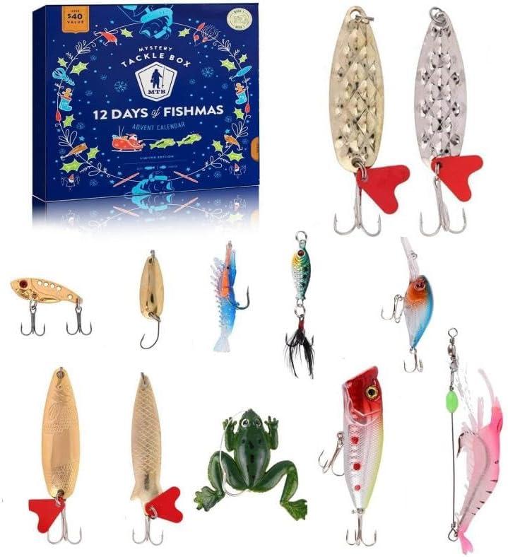 New Fishing Tackle Advent Calendar 2024 12 Days  24 Days, Mystery Tackle Box Bass Fishing Advent Calendar 2024 Advent Calendar Gift For Adult Men Teen Boys