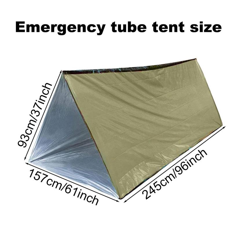 Waterproof Windproof Foldable Thermal Tent, Triangular Design Emergency Warm Tent, Lightweight Film Living Tent for Outdoor Hiking, Camping Accessories, Camping & Hiking Equipment, Music Festival Accessories, Christmas Gift