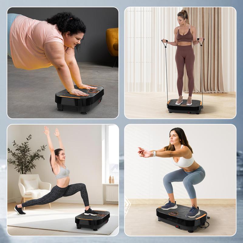 RELIFE REBUILD YOUR LIFE Portable Vibration Plate Platform with Bands, Whole Body Vibration Plate Exercise Machine for Home Gym Therapy & Fitness