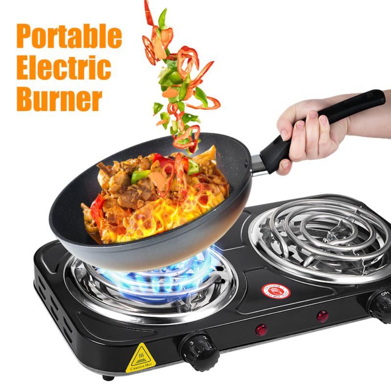 Portable Camping Cooking Stove Dorm Electric Double Burner Hot Plate Heating NEW