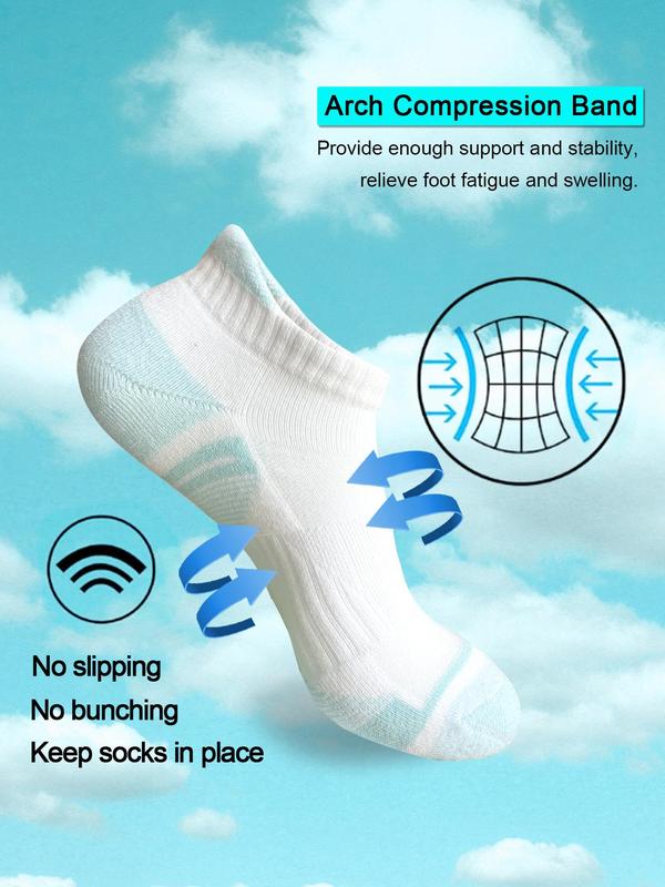 Women's Colorblock Sports Socks, Sporty Non-slip Comfortable Breathable Ankle Socks for Running Jogging, Women's Socks for All Seasons