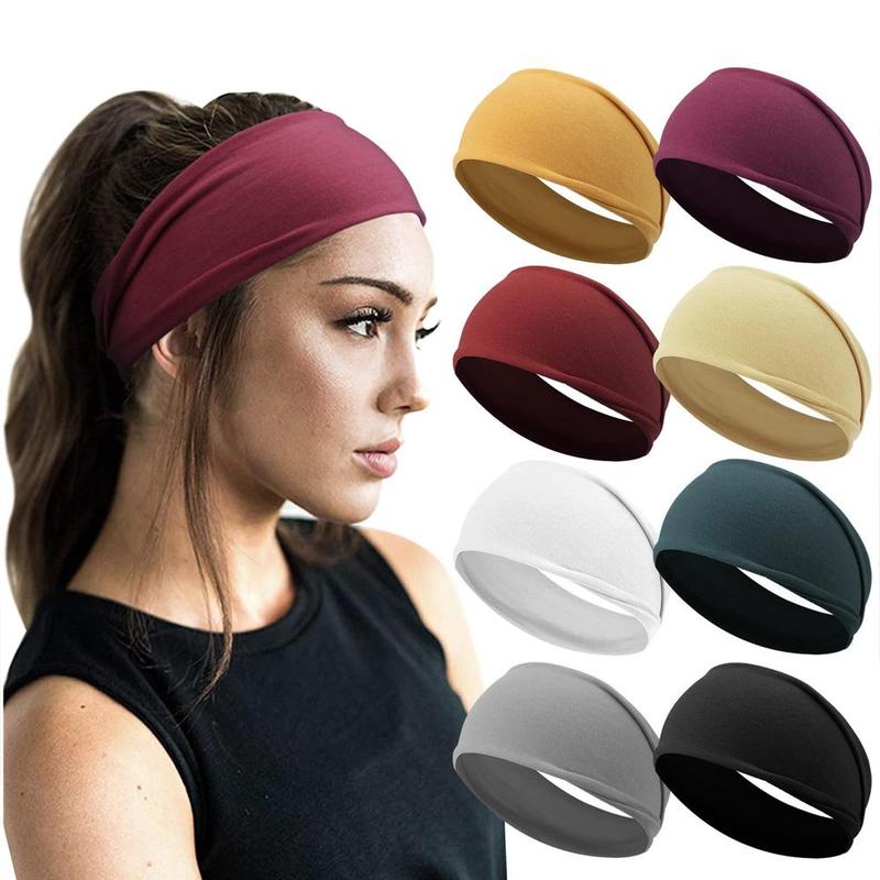 3pcs Solid Color Sports Headband, Sweat Absorbing Elastic Hair Band for Running Yoga Exercise Fitness, Gym Accessories