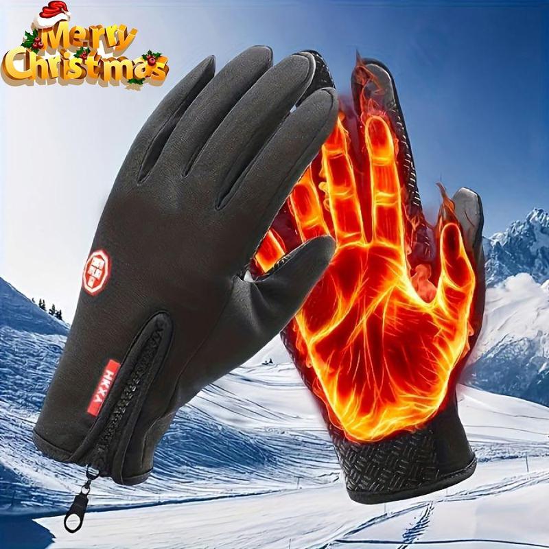 Winter Warm Gloves, 1 Pair Men's and Women's Outdoor Cycling Gloves, Waterproof & Windproof Touch Screen Gloves, Outdoor Warm Sports Gloves for Sports, Travel