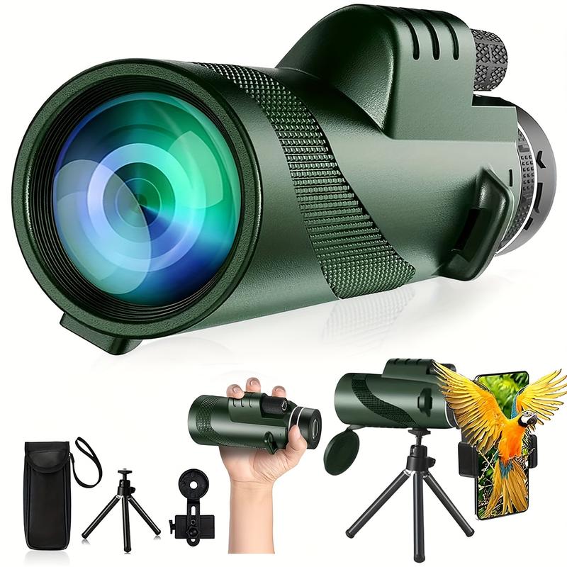 80x100 HD Monocular Telescope for Smartphones with Tripod & Adapter High power low light vision