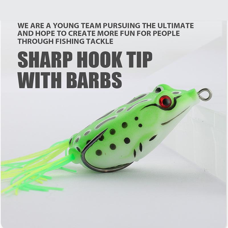 Bionic Frog Shaped Fishing Lure Kit, Realistic Frog Lures with Weedless Hooks, Fishing Accessories for Outdoor Fishing