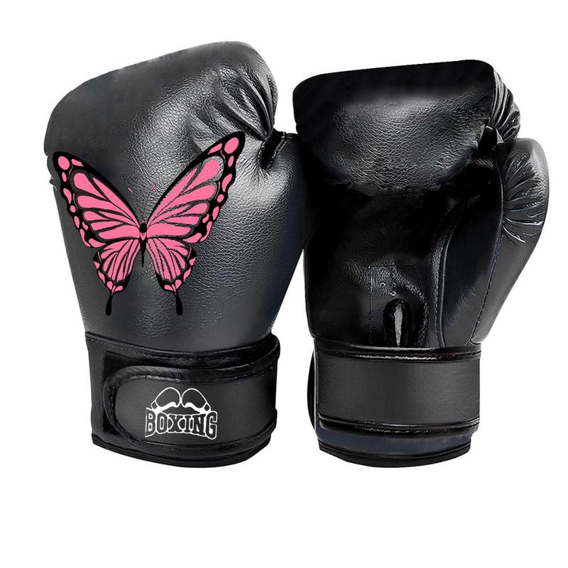 Professional Butterfly Pattern Boxing Gloves, 1 Pair PU Leather Training Gloves, Boxing Training Equipment for Women & Teenager, Sports & Outdoor Accessories, Christmas Gift