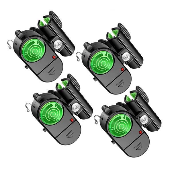 4 Packs Fishing Bite Alarm, Sensitive Electronic Fishing Alarm Indicator, Sound Bite Alert Bell with LED Lights fishingset combo