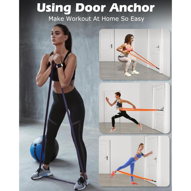 Resistance Bands, 6 Resistance Levels Pull Up Assistance Bands, Exercise Bands for Men&Women, Heavy Duty Resistance Band Set with Door Anchor, for Working Out, Muscle Training, Physical rapy