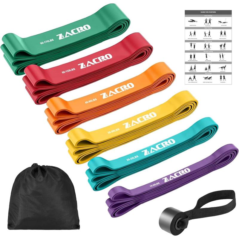 Resistance Bands, 6 Resistance Levels Pull Up Assistance Bands, Exercise Bands for Men&Women, Heavy Duty Resistance Band Set with Door Anchor, for Working Out, Muscle Training, Physical rapy