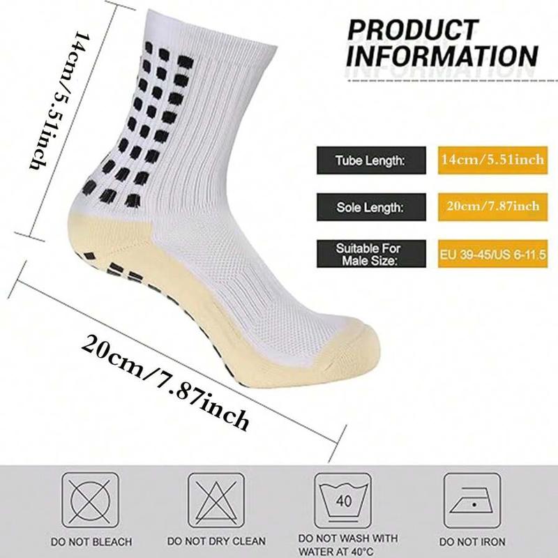 6 Pairs Mens Soccer Socks Grip Non-Slip Football Baseball Soccer Socks for Women Men's  Anti Slip Grip Pads Sports Athletic Socks