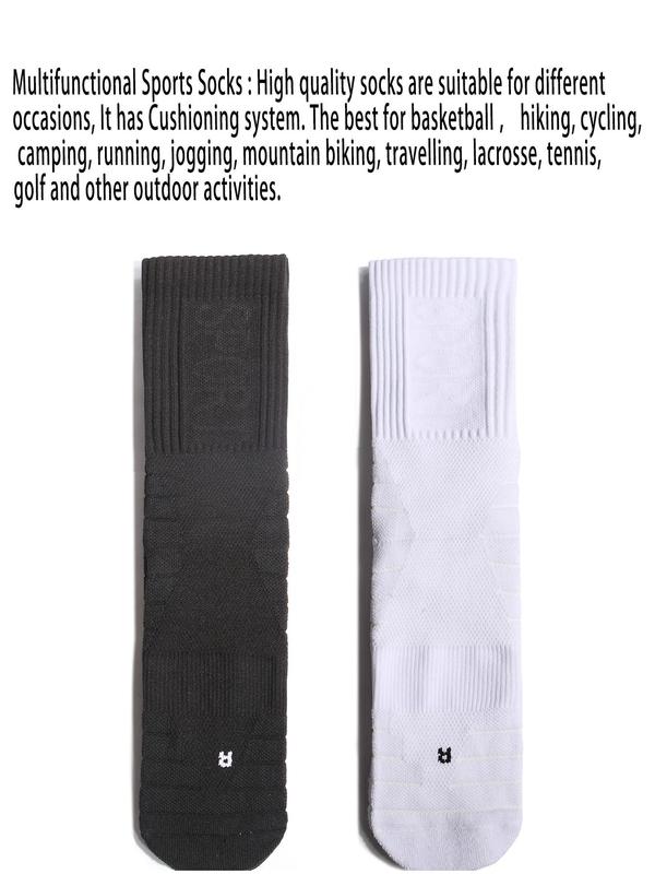 Unisex's Solid Athletic Socks, Sporty Breathable Comfortable Sports Crew Socks, Compression Socks, Athletic Sports Socks for Men & Women