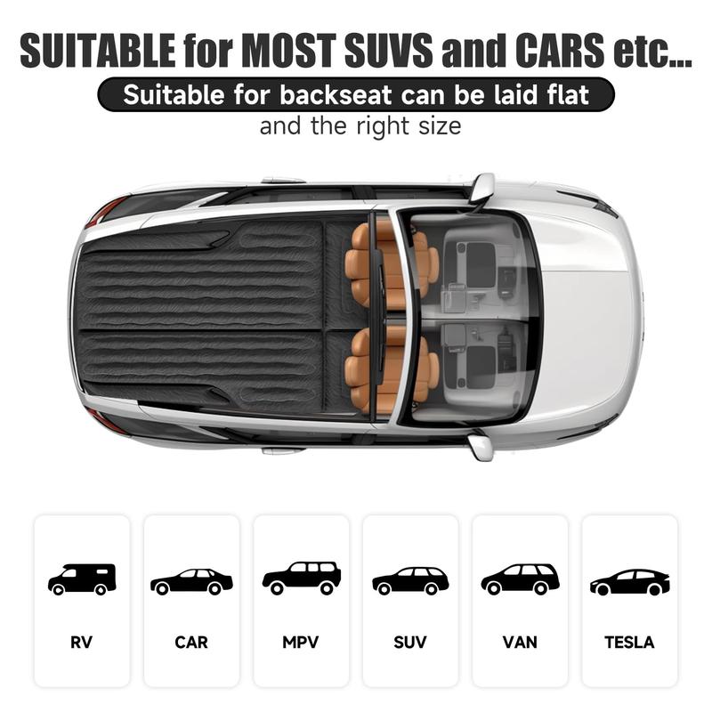 Inflatable SUV Air Mattress Bed Car Mattress for SUV, Double-Sided Flocking Travel Camping Bed Car Air Mattress, Car Sleeping Mattress Bed for Universal SUV with Car Air Pump 2 Pillows airmattress bed