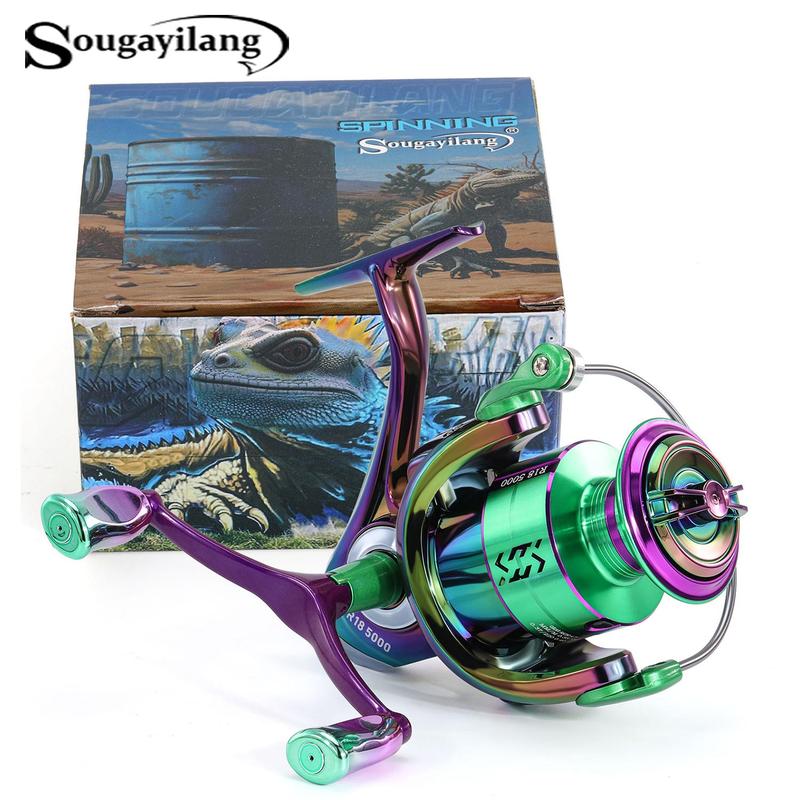 Double Handle Spinning Reel, Professional Left Right Changeable Inter-changable Aluminum Spool Reel for Outdoor Fishing, Fishing Equipment, Christmas Gift