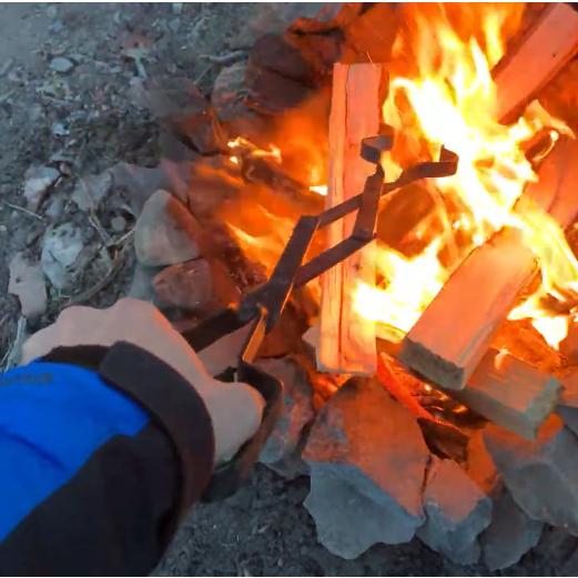 Grizzly Grabber Firewood Tongs: Easy Campfire Tending!