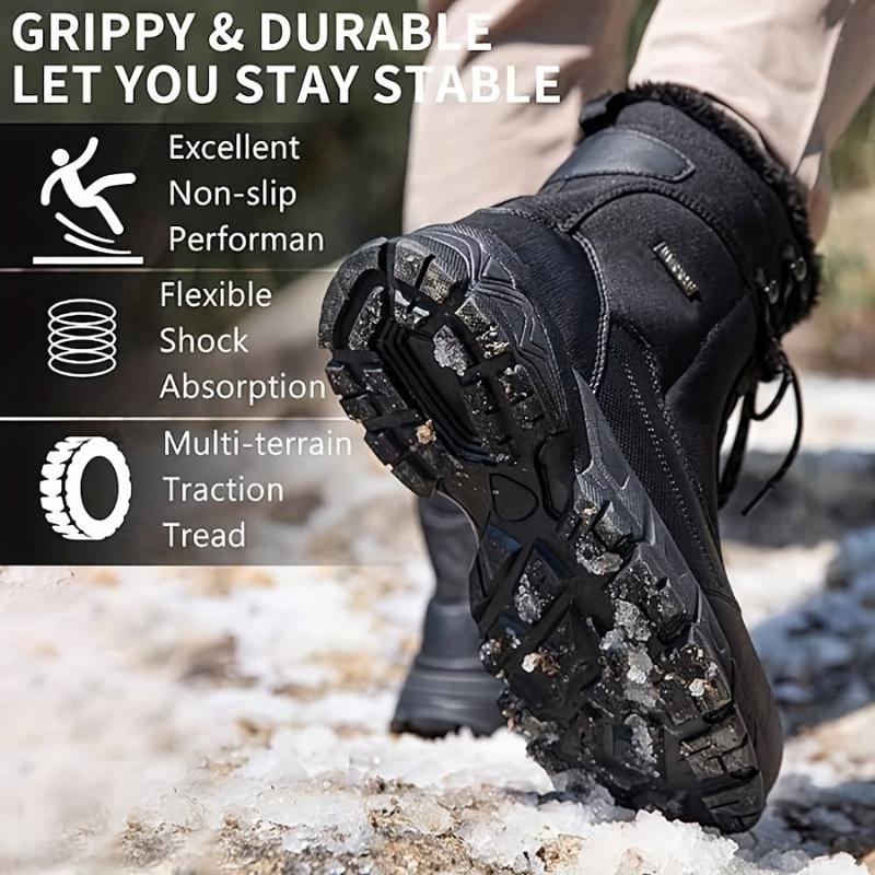 Zhanghh886 Men's Snow Boots Waterproof Warm Fur Lined Winter Hiking Boots Anti-Slip Outdoor Ankle Highs Work Hiking Hiking Trails