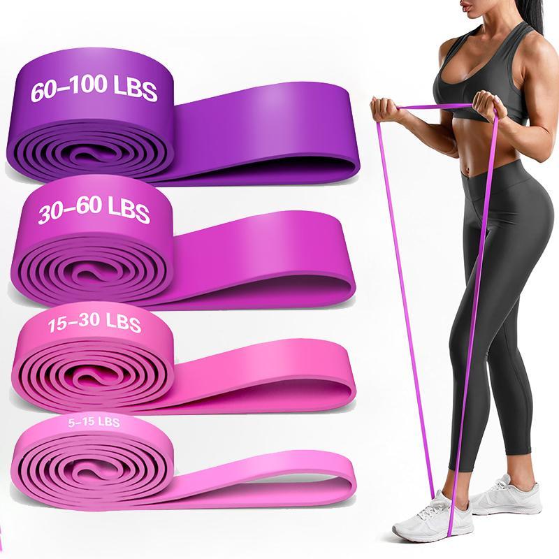 5-100 LBS Stretching Aid Resistance Band, 4 Counts set Portable Fitness Equipment, Muscle Training Equipment for Home Gym Workout, Gym Equipment