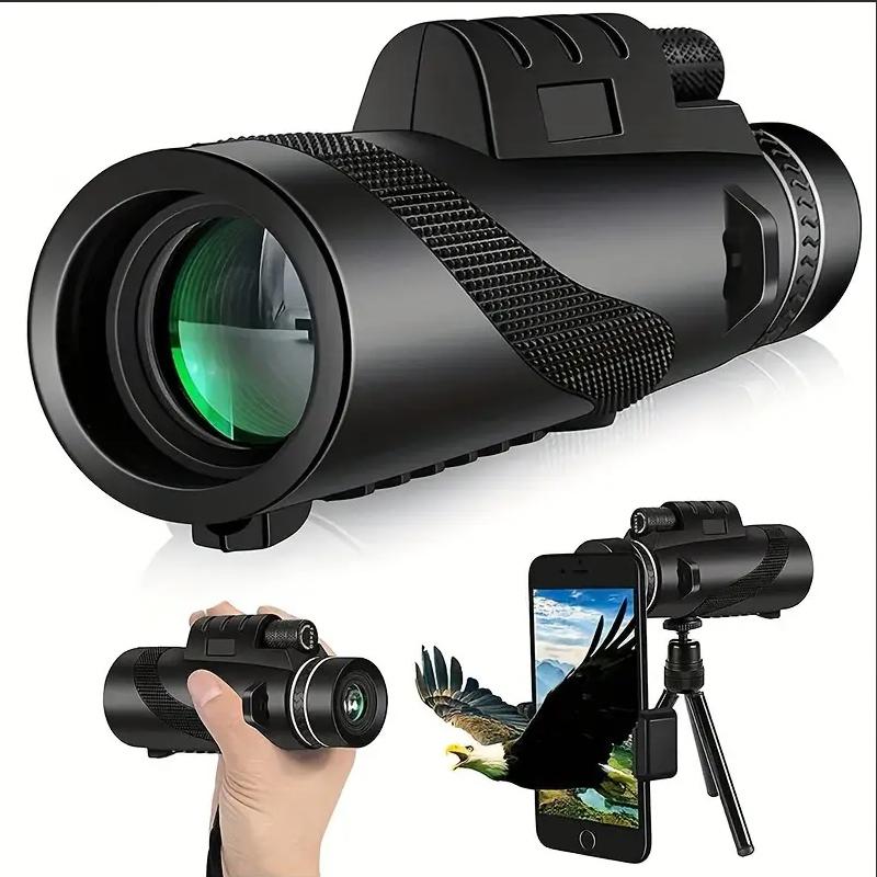 80x100 HD Monocular Telescope for Smartphones with Tripod & Adapter High power low light vision